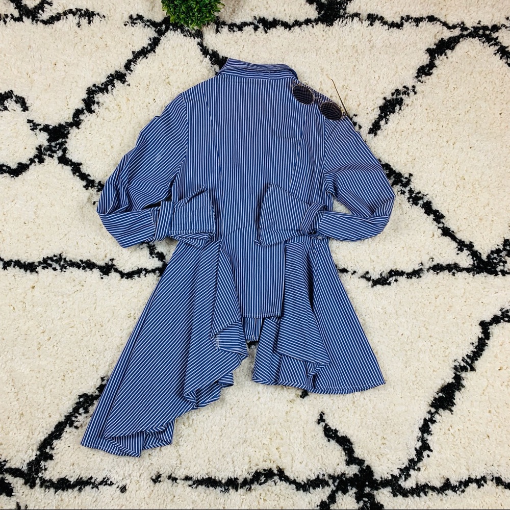 Vertical Stripped Button Down Shirt - image 7